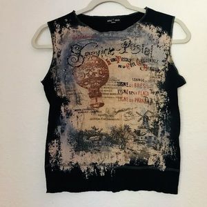 Womens M Vintage Postal Print Tank - Skinny Minnie